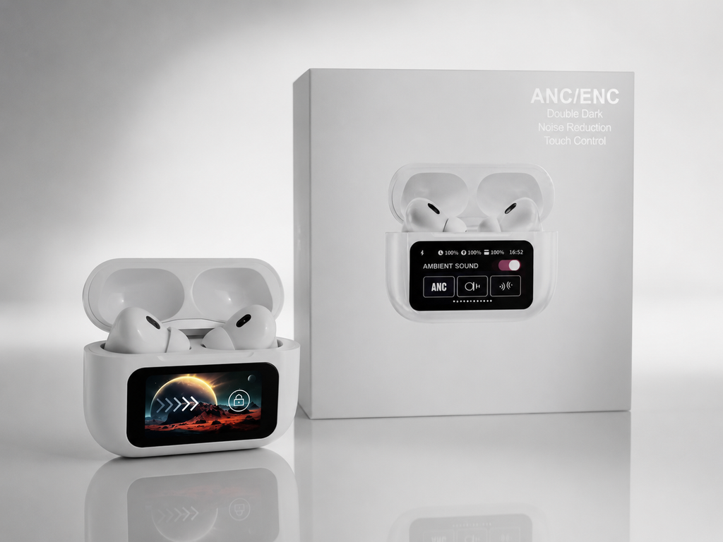 AUROX Smart Display Wireless Earbuds with ANC & ENC