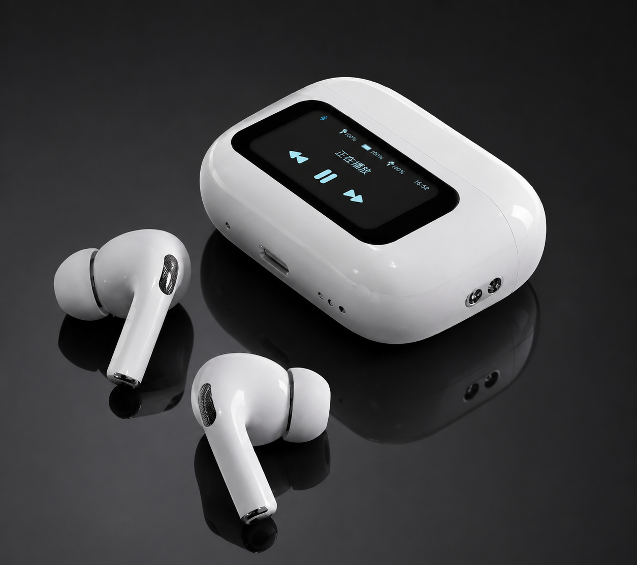 AUROX Smart Display Wireless Earbuds with ANC & ENC