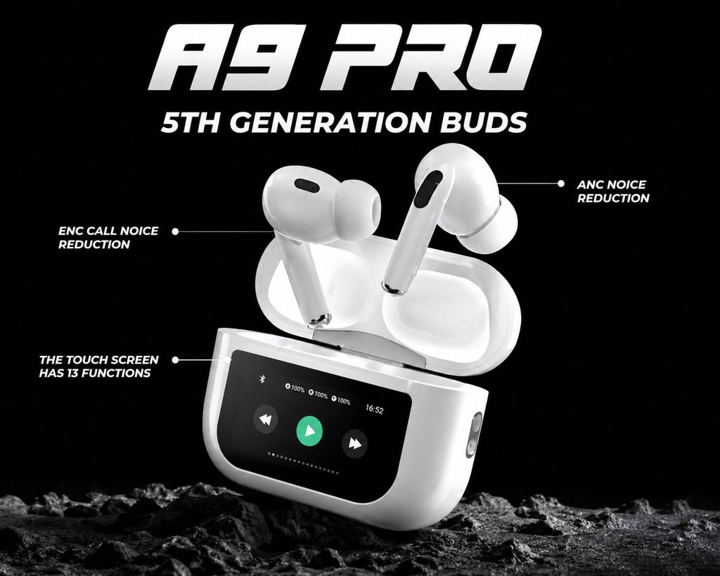 AUROX Smart Display Wireless Earbuds with ANC & ENC