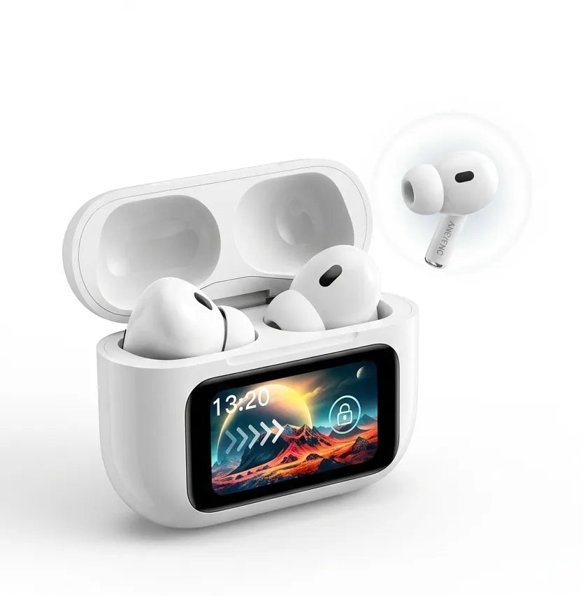 AUROX Smart Display Wireless Earbuds with ANC & ENC | Bluetooth 5.3 | 50H Playtime